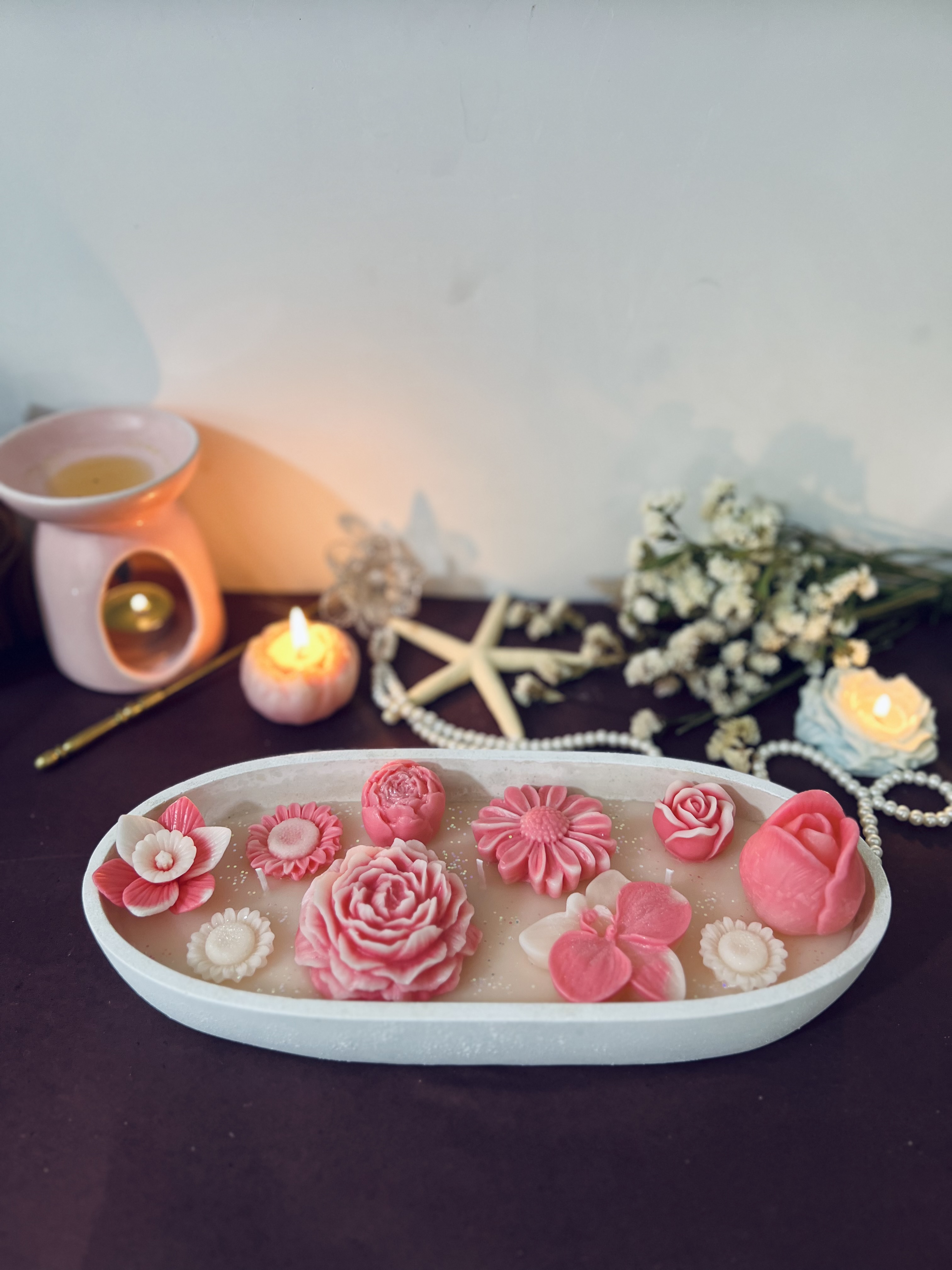 شمع ظرفی گل